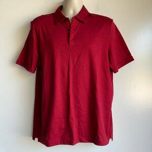 Joseph Abboud Liquid Soft Red Short Sleeve Polo Shirt Size Large ~EUC
